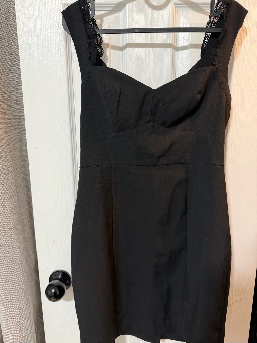Forever 21 Black Lace-Trim Mini Dress